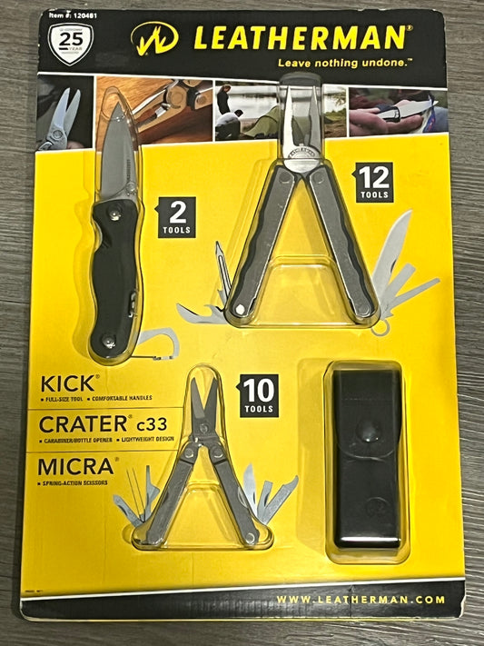 Leatherman 3 in 1 Set - Kick , Crater C33 and Micra