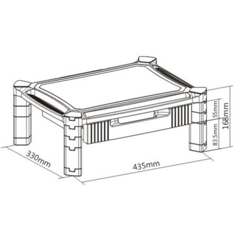 Adjustable Monitor Riser Stand with Drawer