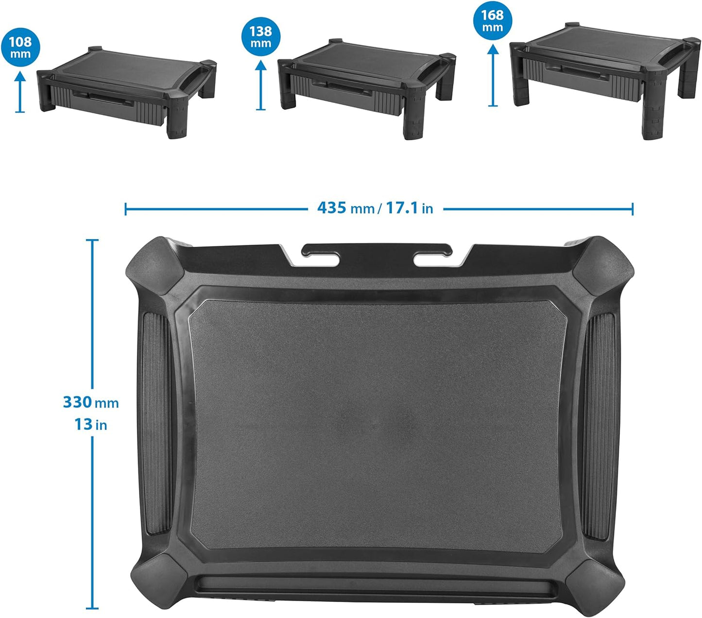 Adjustable Monitor Riser Stand with Drawer