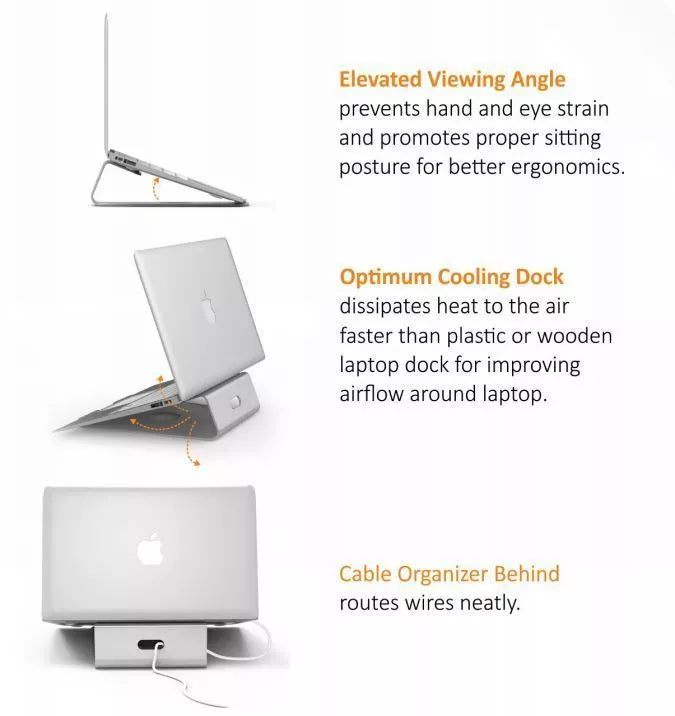 Laptop and Macbook Elevated Riser Stand Holder for Optimum Viewing Cooling Dock