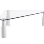 Adjustable Triangle Corner Clear Glass Computer Monitor Screen Riser Mount Stand